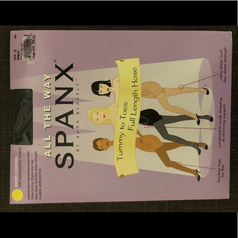 Spanx All The Way Black Panty Hose, Size D